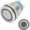 Lumonic pulsador de acero inoxidable plano de 19mm de diámetro I Con un LED anular en blanco frío Dimensiones: borne de tornillo 250V 3A I Antivandáli