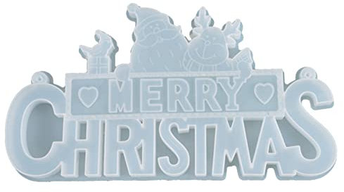 Merry Christmas Silikonform Gießform Frohe Weihnachten Buchstaben Kristall Epoxy Silikon Gießform Weihnachten Silikon Resin Form Silikon Harzform für die Herstellung von Dekoration, Weihnachten