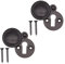 Victorian Keyhole Covered Escutcheon for Front Doors 35mm Black| Pack of 2