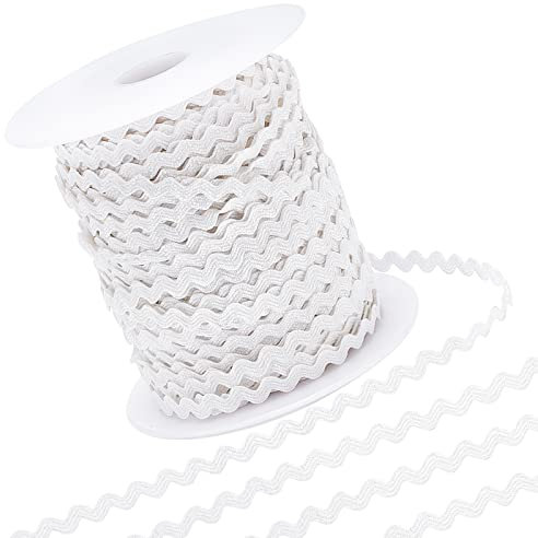 GORGECRAFT 50 Yard Rick Rack Trim Ribbon Wave Nähen Biegen Fransen Trim 3.5 mm Zum Nähen Blumenherstellung Hochzeit Party Lace Ribbon Craft (Weiß)