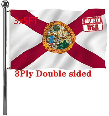 Jayus Doppelseitige Florida-Sates-Flaggen, 7,6 x 12,7 cm, für den Außenbereich, lebendige Farben, 3-lagig, FL Florida-Flaggen, strapazierfähiges 100 % Polyester mit 2 Messingösen
