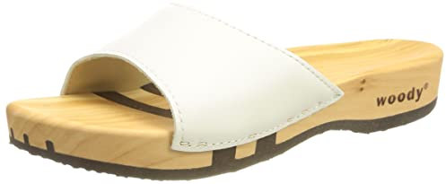 woody Damen Heidi Holzschuh, Blanco, 39 EU