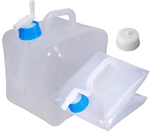 YWKJDDM 10L Collapsible Water Container with Spigot, Camping Water Storage Carrier Jug for Outdoor Camping Hiking & Emergency Survival Kit (BPA Free)
