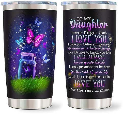 kirusel Regalo para hija de mamá, regalos para el día de San Valentín, regalos para hija, regalos de cumpleaños para hija, para mi hija, gran regalo de cumpleaños para hija y adulto, taza de vaso de
