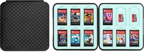 Vicloon Aufbewahrungsbox für SwitchSpielkarten Kompatibel Nintendo Switch OLED Modell/Switch Lite,12 in 1 Game Card Genrics Speicherkarten Spiele Tasche Organizer für Switch Spielkarte-Schwarz