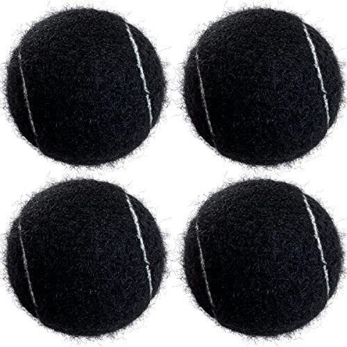 HPWFHPLF Tennisbälle, 4 Stück, fortgeschrittene Übungs-Tennisbälle für Anfänger, Training, Spielen, Tennisbälle für Haustiere und Hunde, Schwarz