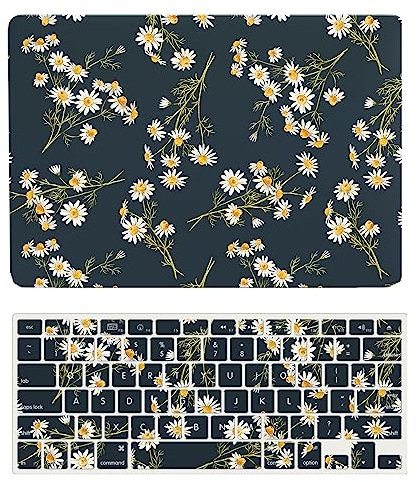 Hülle Kompatibel mit Neues MacBook Pro 13 Zoll 2020 2019 2018 2017 2016 Freisetzung A1706 A1708 A1989 A2159 A2251 A2289 A2338 M1, Plastik Hartschale Snap Case & Tastaturabdeckung, Weiße Blume