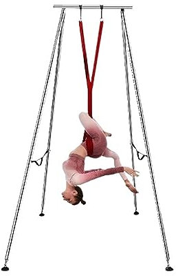 KOZWAY Aerial Yoga-Schaukelständer, 551 lbs belastbarer, tragbarer Stahlrahmen mit Stretchmaterial for drinnen und draußen