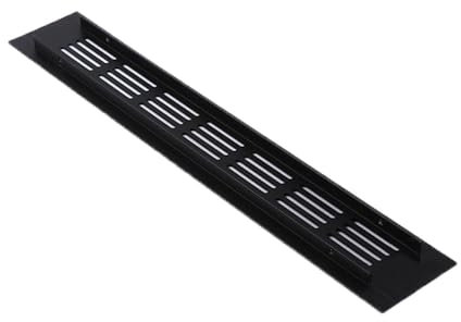 Griglia di ventilazione rettangolare, confezione da 2, 300 mm x 50 mm, in lega di alluminio, copertura di ventilazione da parete, per zoccolo della cucina, armadio