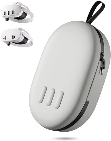 ZOZOVR Custodia per Meta Quest 3S/Quest 3, Compatibile con il cinturino Battery Elite, controller e altri accessori, Custodia rigida per il trasporto e protezione superiore per viaggi, grigia