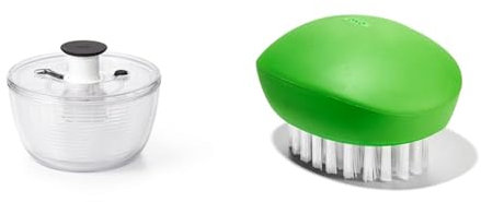 OXO Good Grips Little Salad & Herb Spinner, Plastic & Good Grips Vegetable Brush