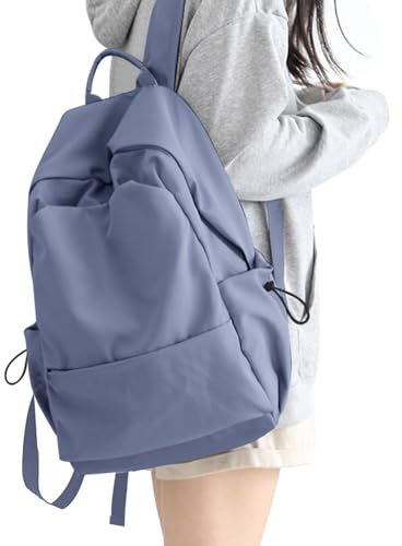 HYC00 Schulrucksack Damen, Causal Travel Schultaschen 15.6 Zoll Laptop Rucksack für Mädchen im Teenageralter Leichter Rucksack Wasserabweisend Bookbag College Boys Men Work Daypack,Blau Lila L