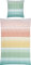 REDBEST Bettwäsche Seersucker apricot-gelb-grün Größe 155x220 cm (80x80 cm)