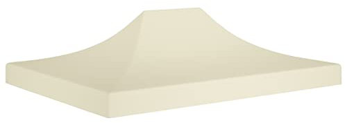 Homgoday Dach für Festzelt 4 x 3 m Creme 270 g/m², Gartenpavillon, faltbar, für Garten, Balkon, Terrasse, Möbel