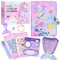 Tagesbuch mit Schloss, Geburtstagsgeschenk für Mädchen im Alter von 6, 7, 8 Jahre, Tagebuch für Mädchen im Alter von 8-12, Kindertagebuch für kleine Mädchen, Fuzzy Mermaid Notizbuch (Violett)