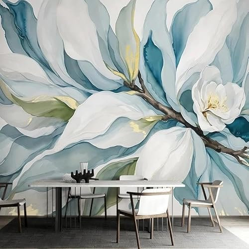 Sedomax Floral Art Decor Benutzerdefinierte Foto Wandbild 3D Handgemalte Ölgemälde Tapete Pflanze Blume Muster Hintergrund Wandverkleidung 150cm(W)×105cm(H)