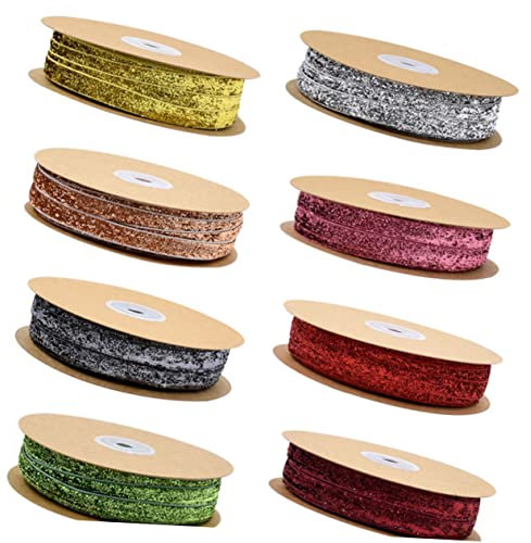 CORHAD 1 Cm Breite Beflockungsbänder 20 M Länge Elegantes Dekoratives Geschenkband Für Hochzeitsprojekte Und Heimdekoration