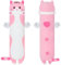 Yeqivo 2025 Neue Katze Kuscheltier Kawaii Katzen Plüschkissen Stofftiere Langes Katzen Plüschkissen niedliches Cat Plüsch Tier Körperkissen Kinder Plüschtier (Rosa,50CM)