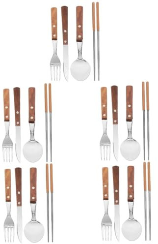 Amosfun 5 Sätze Besteck-Löffel-Set Westliches Essensbesteck Essgeschirr geldgeschenke Weihnachten weihnachsgeschenk -Kit Küchenbesteck Cutter- -Löffel-Kit Rostfreier Stahl