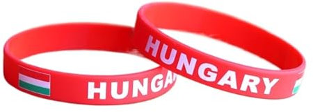 JCUIyon 2 Stück Ungarn Nationalflagge Armband Sport Silikon Armband Gummiband Gedenkzubehör