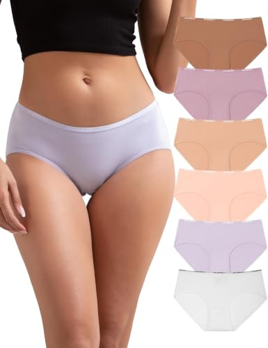 INNERSY Culotte Femme Coton Stretch Slip Taille Midi Sous Vêtement Lot de 6 | Culottes Hipster Classiques, Shorty Doux, Confort pour Sport et Quotidien, Entrejambe 100% Coton Respirant, Sans Étiquette