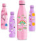 Vikastar Borraccia Termica, 500ml senza BPA, Thermos per Bevande Calde, a Prova di Perdite, Borraccia Bambini, Acciaio Inox per Scuola, Sport, Palestra, Ciclismo, Rosa-Arcobaleno