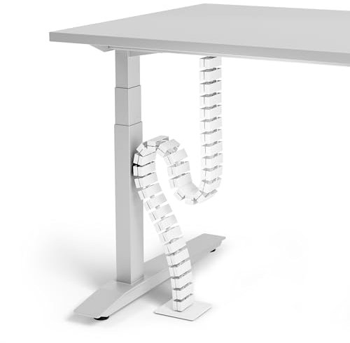 VALU Cable Management Spine – 49 Inch Cable Organizer for Standing & Fixed Desks – Sturdy & Flexible with Magnetic Link – Cord Management System under desk with Steel Base & Non-Slip Pads