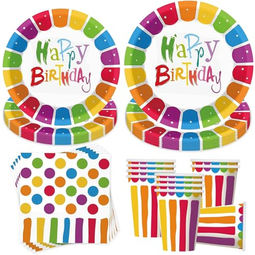 50 Stück Partygeschirr Set,Kindergeburtstag Geschirr Set,Partygeschirr Geburtstag,Kindergeburtstag Deko mit Teller Becher Servietten,Party Geschirr für 10 Gäste