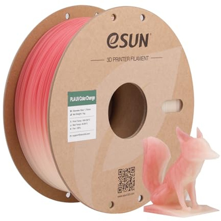 eSUN UV Farbwechsel PLA Filament 1.75mm,UV Wechsel Rot,1KG | Maßgenauigkeit +/- 0.05mm, 1KG Spule (2.2 LBS) für 3D Drucker