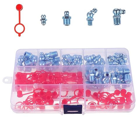 DONFAMDS 100piezas Boquillas De Engrase Engrasador Metálico Unidades Tapa Resistente