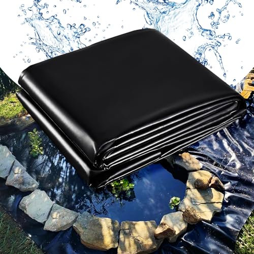 Hggdsac Lona para Estanque, Forro Impermeable para Estanque, 3x7m 5x6m 7x8m 8x10m Revestimiento de Estanque Negro de PVC, Flexible, precortado, Gardens Piscinas Membrana Reforzada Paisajismo(3×13m)