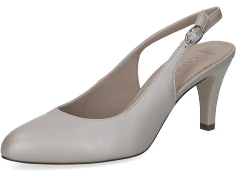 CAPRICE Damen Pumps aus Leder, Grau (Stone Perlato), 40,5