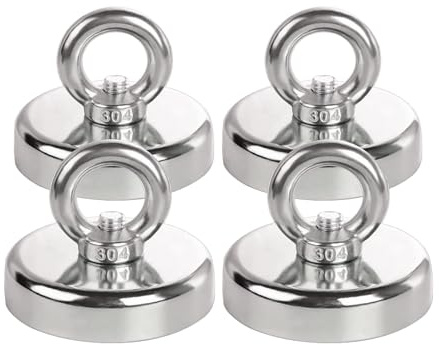 SZAXCCOM Magnete Stark 32mm Neodym Magnete Extra Stark Groß Magnetfischen Magneten Starker Halt Magnet mit Gewinde,Außenbereich Industrie 4Stück