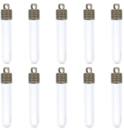 Healifty 10pcs Mini Glass Wish Bottles with Clear Design Handcrafted Tube Shaped Jars for Potpourri DIY Crafts and Unique Includes Cork Caps and Versatile Decoration Options