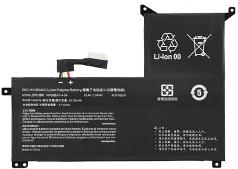 PUGASR NP50BAT-4-54 Laptop Battery Compatible with CLEVO NP70 X17 AT22 Gigabyte G5 GE KF G7 KE XMG Focus 16 Colorful X15 at XS22 6-87-NP5KS-51B00 6-87-NP5KS-53G00 15.4V 54Wh