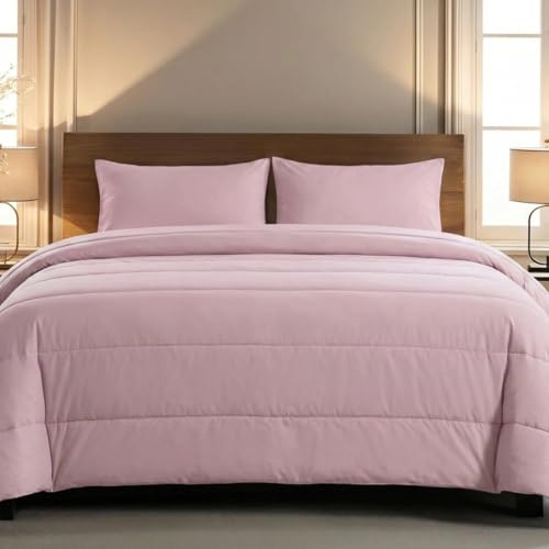 Zelesta® Comfort Uni Sommerbettdecke ohne Bezug – 2-in-1 Kühldecke für den Sommer, Atmungsaktiv, Leicht & Waschbar 40°C, Temperaturregulierend, Mikrofaser Bettdecke (Altrosa, 140x200cm)