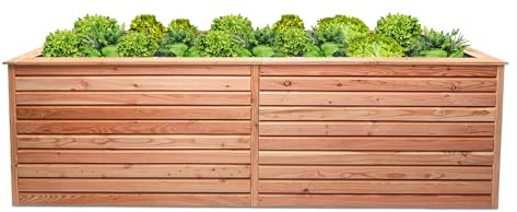 Mega Holz Hochbeet Lärche Rhombus XL - Naturbelassenes Kräuterbeet aus europäischem natürlichen Lärchenholz - Für Garten, Balkon & Terrasse geeignet - wetterfest, stabil, pflegeleicht & langlebig