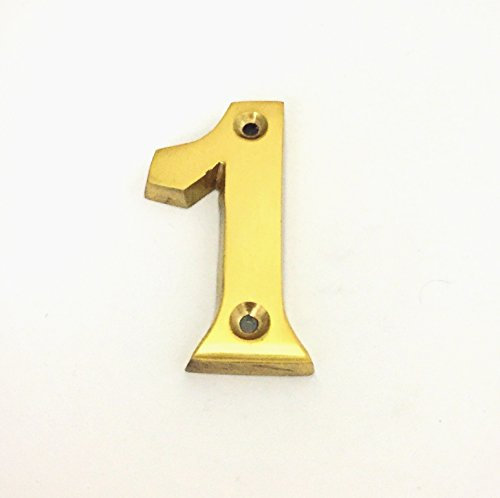 Number 1 50mm in Polished Brass