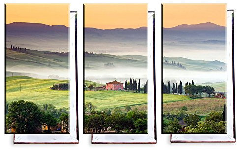 Unified Distribution Toscana Italien Mediterane Landschaft - Dreiteiler (120x80 cm) - Bilder & Kunstdrucke fertig auf Leinwand aufgespannt und in erstklassiger Druckqualität