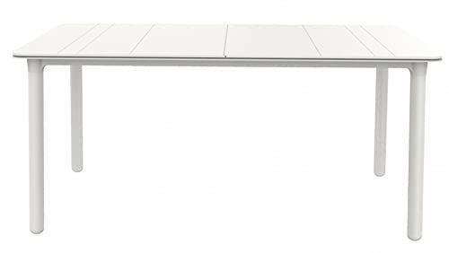 Resol Noa Mesa Rectangular Interior, Exterior 160x90 | jardín, terraza, balcón, Salon, Cocina, Comedor | diseño, Ligero, Multiusos | 4-6 Personas | Pie Blanco - Tablero Blanco