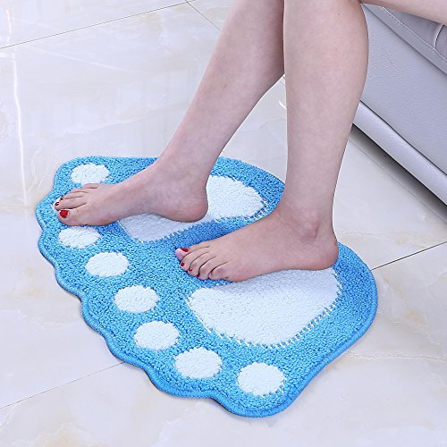 DOTBUY Tapis de Salle de Bain, Super Absorbant Anti-dérapant Tapis de Bain Confortable Tapis de Salle de Bain Tapis de Douche (48 * 67cm, Bleu)