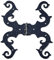 UHRIG Charnière en fer forgé, charnière de meuble, ferrure pour volets, meubles, cuisine, coffre, jardin, etc. (charnière 25 x 21,5 cm)