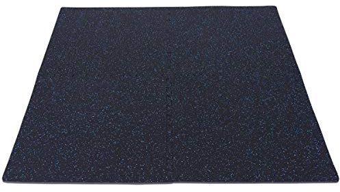 GORILLA SPORTS® Schutzmatten-Set mit Endstücken Gummi – 4 Puzzle-Matten/Sport-Matten 60 x 60 x 1,2 cm in 4 Farben Farbe Blau