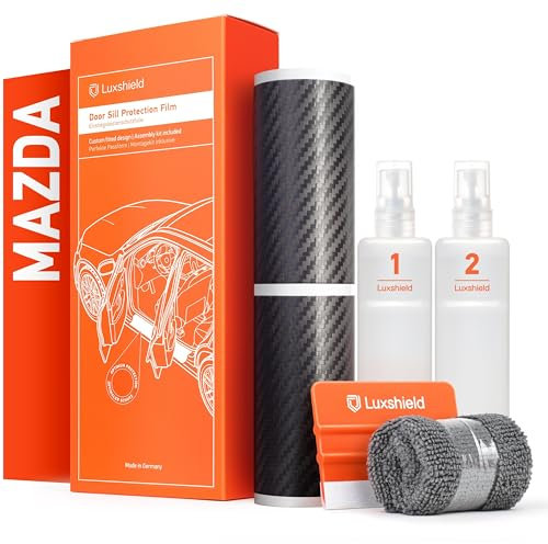 Luxshield Car Door Sill Protectors for Mazda 3 Hatchback 4 (IV) BP I 2019-2025 - Paint Protection Film for Car Kick Plates Panel Covers Carbon