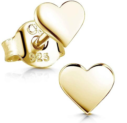 MATERIA by Matthias Wagner Kleine Herz Ohrstecker Silber 925 für Damen und Mädchen SO-260-Gold