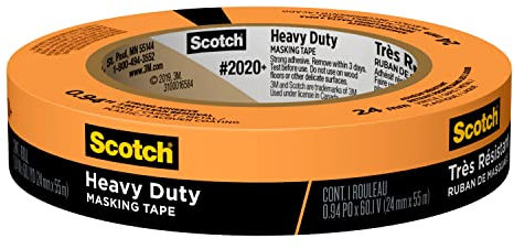 3M 2020+ Ruban de masquage robuste Scotch: 0.94 in. x 60 yds. (Orange)
