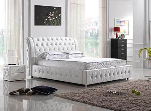 jvmoebel Modernes XXL Hotel Design Bett Betten Luxus Doppel Leder Chesterfield 180x200cm