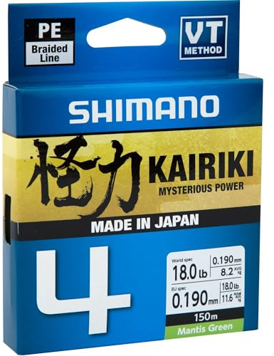 Shimano Line Kairiki 4 Angelschnur, 300 m, 0,06 mm, 4,4 kg, M, Grün