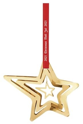 Georg Jensen Weihnachtsmobile Sternschnuppe in Goldmessing von Sanne Lund Traberg