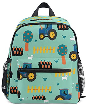 Mnsruu Nahtloser Kinderrucksack, Traktoren-Rucksack, Kleinkinder-Rucksack, Vorschultasche, Kindergarten, Schultasche, Reisetasche für Mädchen und Jungen, Muster 10, Einheitsgröße, Tagesrucksack